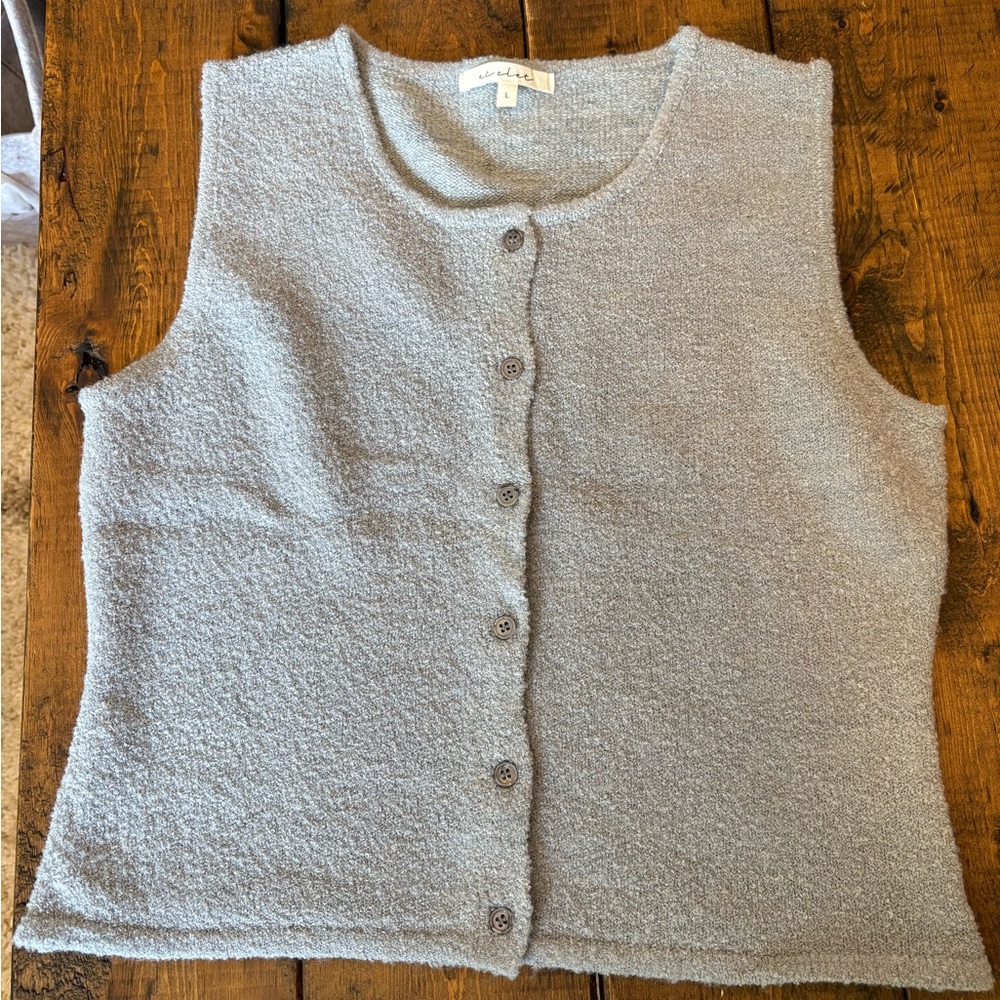 ET CLET BOUTIQUE CROPPED SLEEVELESS SWEATER SIZE L